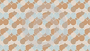 Seamless spiral pattern vector in earth tones.