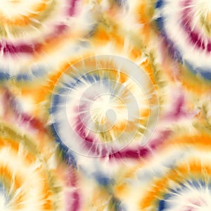 Seamless spiral tie dye pattern for surface design print