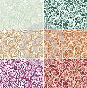 Seamless spiral vector pattern in light various colors