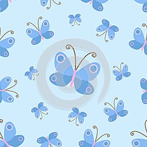 Seamless spring background for use in design, web site, packing, textile, fabric.nBaby`s butterfly pattern