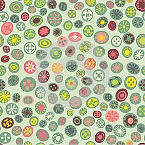 Seamless spring fabric pattern with flower spots