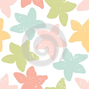 Seamless Spring Flower Pastel Hand drawn Vector Illustration