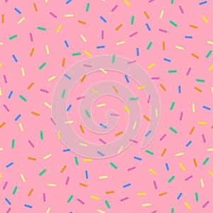 Seamless sprinkles pattern with candy colors photo
