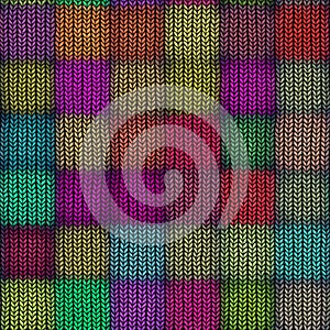 Seamless square knitted pattern