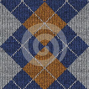 Seamless square knitted pattern