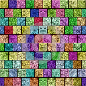 Seamless square mosaic pattern