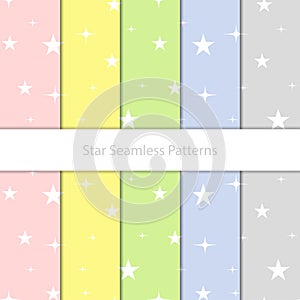 Seamless Star pattern background, Vector star and sparkling pastel color, Seamless backgrounds and wallpapers for fabric,