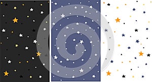 Seamless star pattern set. Vector illustration