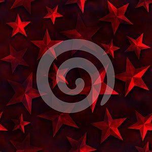 Seamless star pattern, star on a black background. 3D render, illustration. Festive abstract concept. New year, christmas,