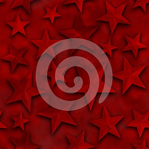 Seamless star pattern, star on a red background. 3D render, illustration. Festive abstract concept. New year, christmas, textiles