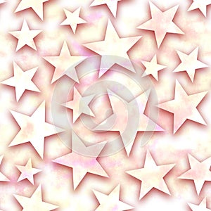 Seamless star pattern, star on a red background. 3D render, illustration. Festive abstract concept. New year, christmas, textiles
