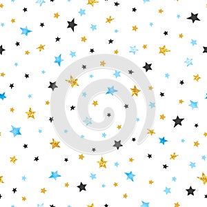 Seamless stars pattern. Vector celebration background