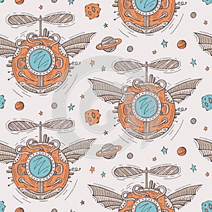 Seamless steampunk pattern
