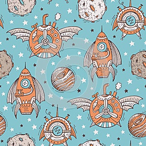 Seamless steampunk pattern
