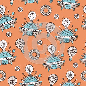 Seamless steampunk pattern