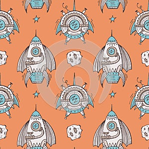 Seamless steampunk pattern