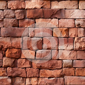 Seamless stone brick texture pattern with sandstone facade design for prints and backgrounds