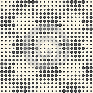 Seamless Stripe and Circle Pattern. Vector Monochrome Background
