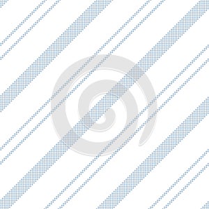 Seamless stripe pattern vector with pixel texture in light blue and white. Diagonal stripes vector for dress, skirt, shorts.