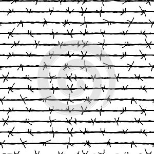 Seamless striped pattern from drawn barbed wire