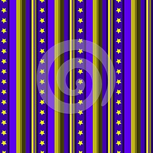 Seamless striped pattern vector background colorful design with stars and vertical lines blue yellow vintage retro art