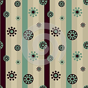 Seamless stripes flowers