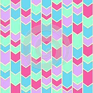 Seamless stylish pattern of simplicity geometric chevron arrows in flat style with punchy colors. ready to use for textile, cloth