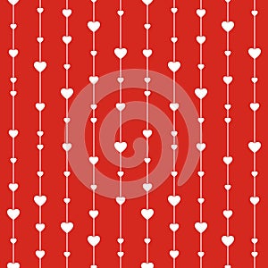 Seamless stylish red pattern with hearts.