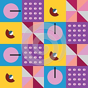 Seamless patchwork style textile pattern. Vector illustration.