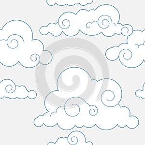 Seamless stylized clouds pattern