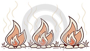 Seamless Stylized Flame Pattern Border, vector design Generative AI