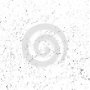 Seamless subtle black halftone vector texture overlay. Monochrome abstract splattered white repeat background. Dotted grain black photo