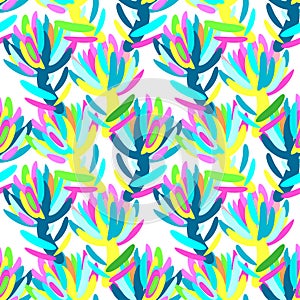 Seamless summer tropical floral pattern