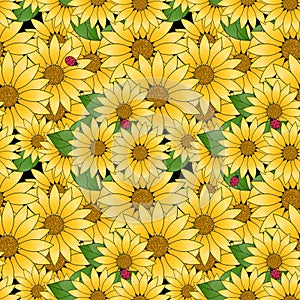 Seamless of sunflowers pattern illustration graphic design