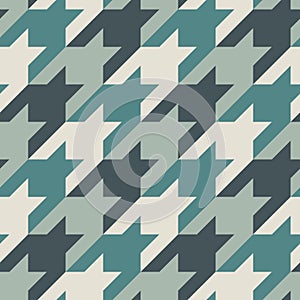 Seamless surface pattern with houndstooth ornament. Classic fashion fabric print. Checked geometric background.