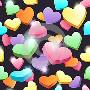 Seamless sweet hearts pattern