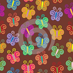 Seamless Swirl Butterflies