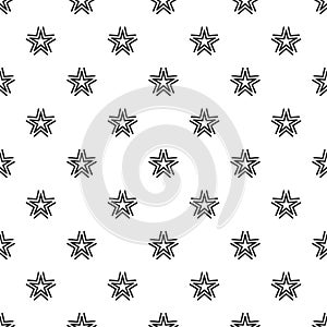 Seamless symmetric pattern with stars on white background