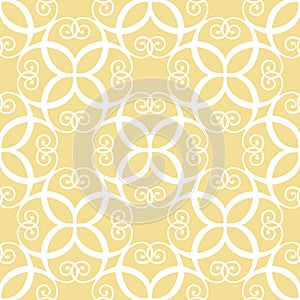 Seamless symmetric yellow pattern photo