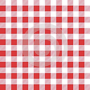 Seamless table cloth texture. Vector illustration. Red color. Textile template