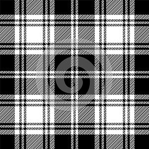 Seamless tartan black and white pattern