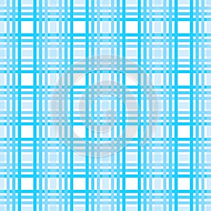 Seamless tartan plaid pattern. Checkered fabric texture print in dark grayish blue, navy, pale blue and white eps 10