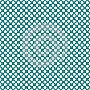 Seamless teal polka dots pattern texture background