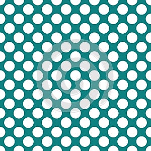 Seamless teal polka dots pattern texture background