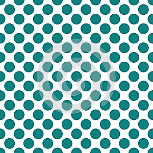 Seamless teal polka dots pattern texture background