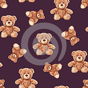 Seamless Teddy Bears Pattern 171