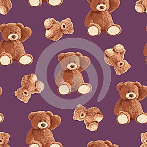 Seamless Teddy Bears Pattern 173