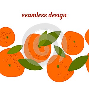 Seamless template with bright orange citruses