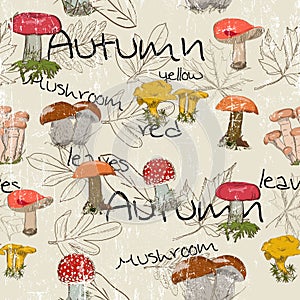 Seamless texture with autumn pattern.