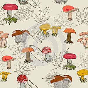 Seamless texture with autumn pattern.